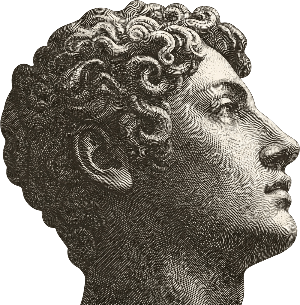 Greek statue — etching